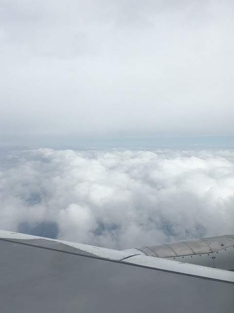 View of clouds from airplane 