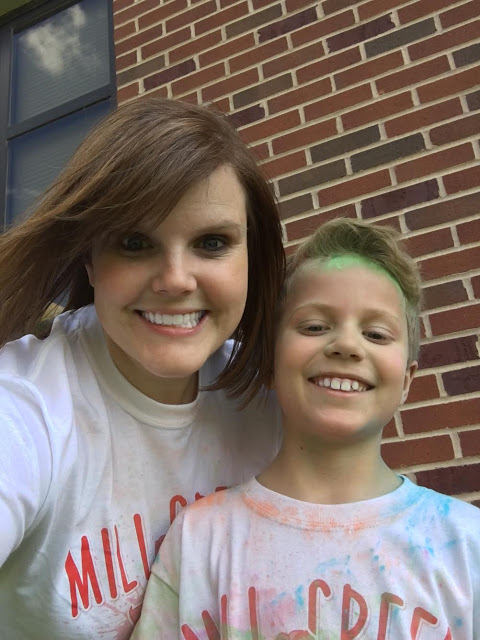 Mom and son at Color Run 