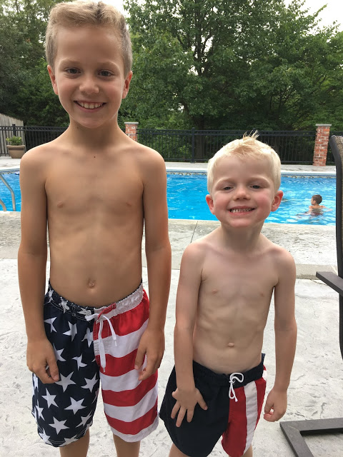 Brothers 4th of July swim trunks 