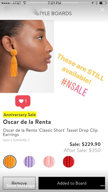 Oscar de La Renta orange earrings 