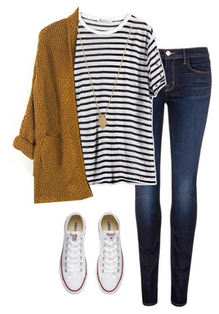 5 Fall Inspiration Outfits Tan & Stripes 