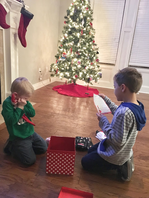 Little brothers with Elf on the Shelf 