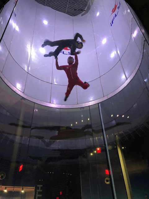 Spring Break-Little boy and instructor flying high at iFly 