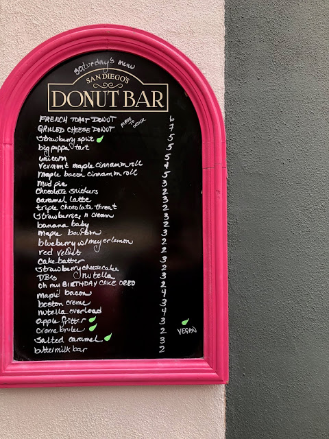 Donut Bar Menu San Diego, CA