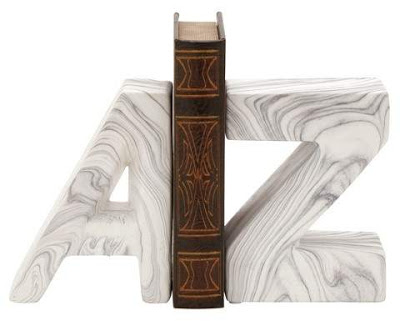 Ceramic Marble Finish Book Ends 