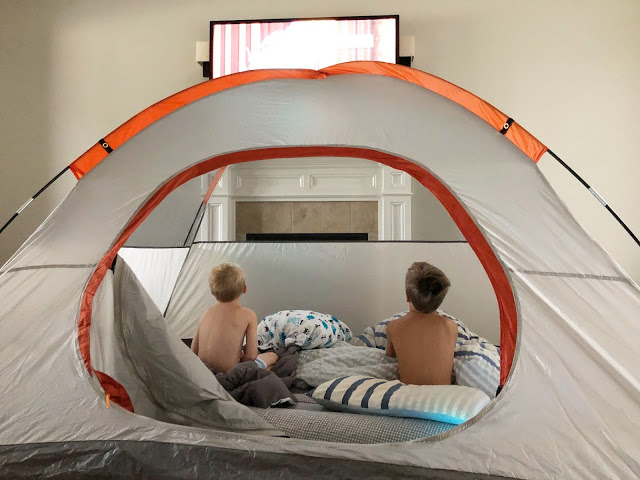 Summer Bucket List Brother Camping in a tent Indoors 
