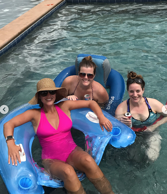 Girlfriends at the pool on Labor Day 