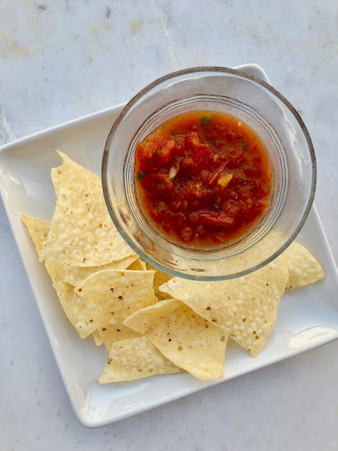 Homemade Spicy Salsa and Chips 
