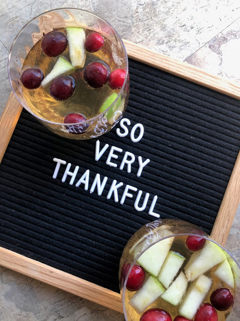 Thanksgiving Cocktail and So Very Thankful Felt Letter Board 