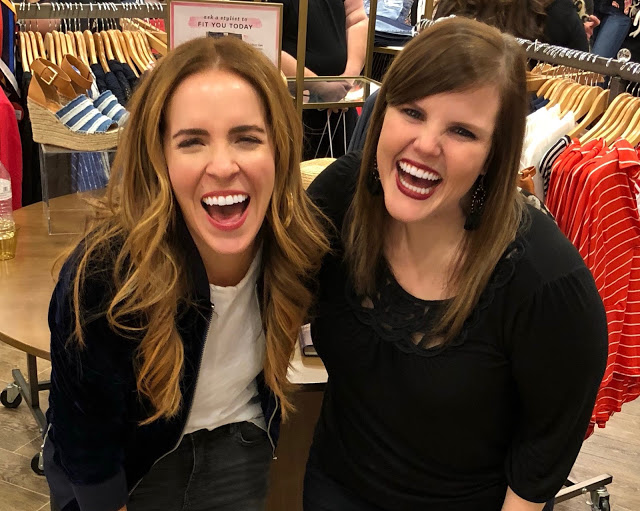 Woman with Rachel Hollis at Girl Wash Your Face Book Signing 