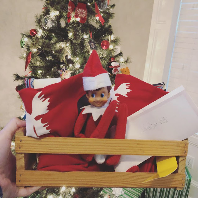 Elf on the Shelf arrives in a box 