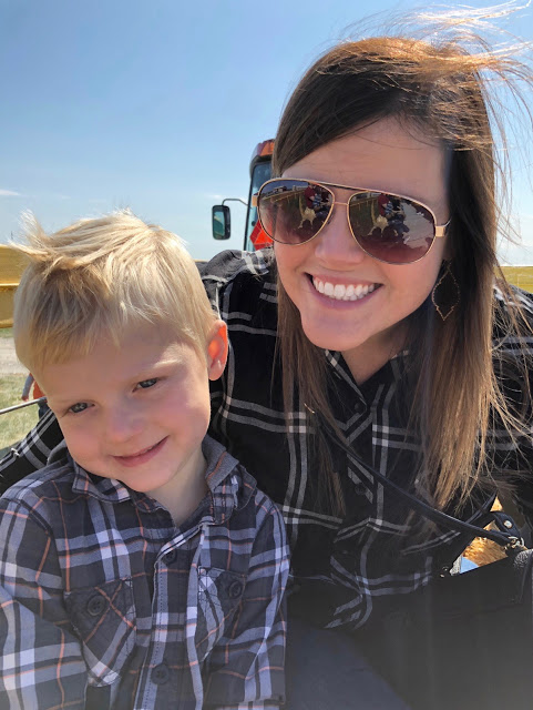Mother and Son hayride 