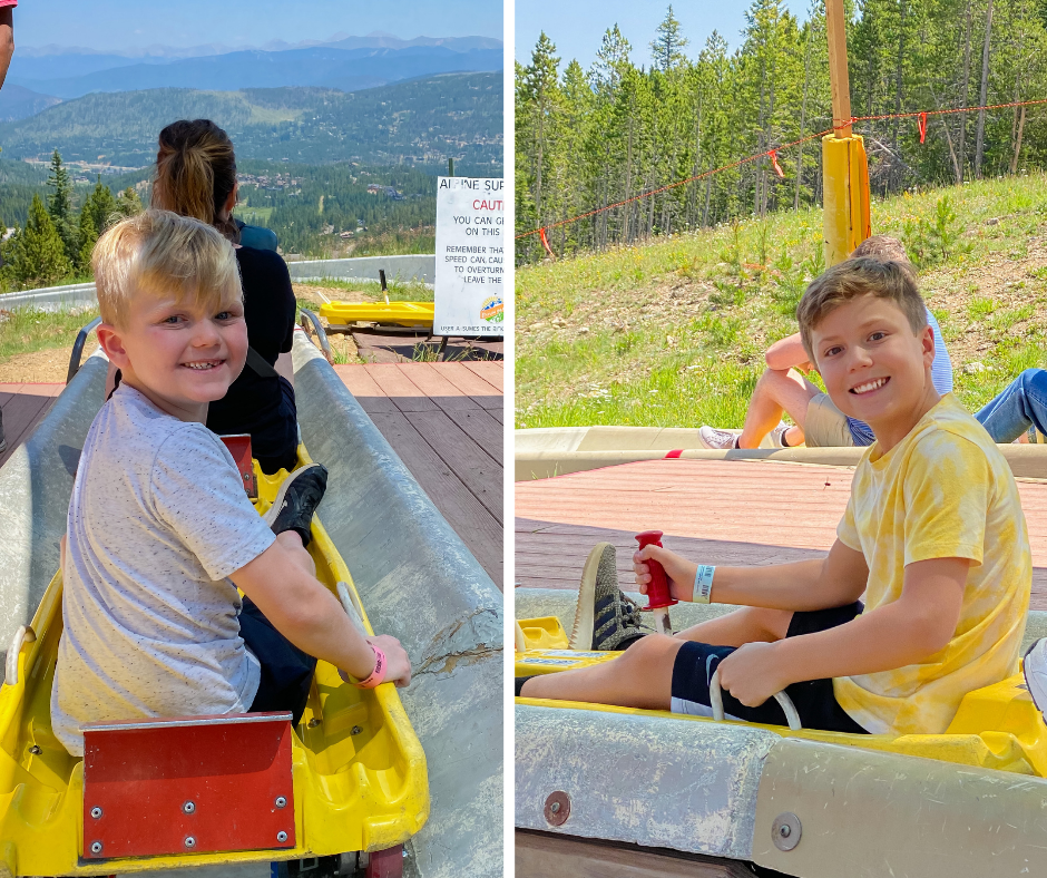 Boys riding Alpine Slides 