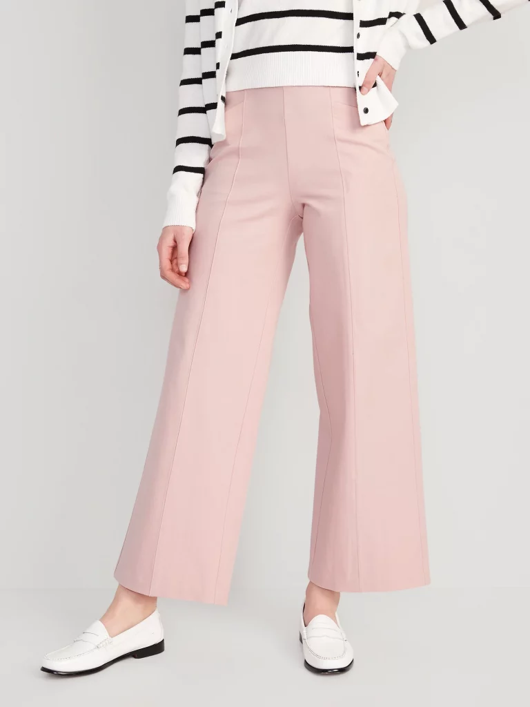 Light pink wide leg trousers 